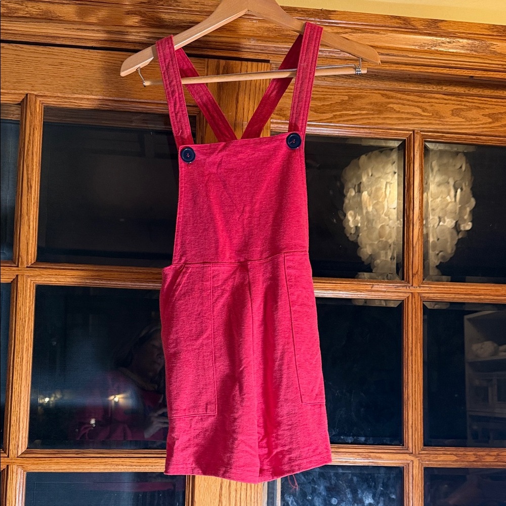 American Apparel Vibrant Red Overall shorts